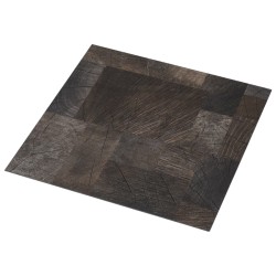 vidaXL Lama de suelo PVC autoadhesiva marrón estructura madera 5,11 m²