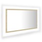 vidaXL Espejo de baño acrílico color roble Sonoma 80x8,5x37 cm vidaXL Espejo de baño acrílico color roble Sonoma 80x8,5x37 cm