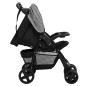 vidaXL Carrito de bebés 2 en 1 de acero gris claro y negro vidaXL Carrito de bebés 2 en 1 de acero gris claro y negro