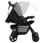 vidaXL Carrito de bebés 2 en 1 de acero gris claro y negro vidaXL Carrito de bebés 2 en 1 de acero gris claro y negro