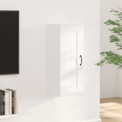 vidaXL Armario colgante de madera contrachapada blanco 35x34x90 cm