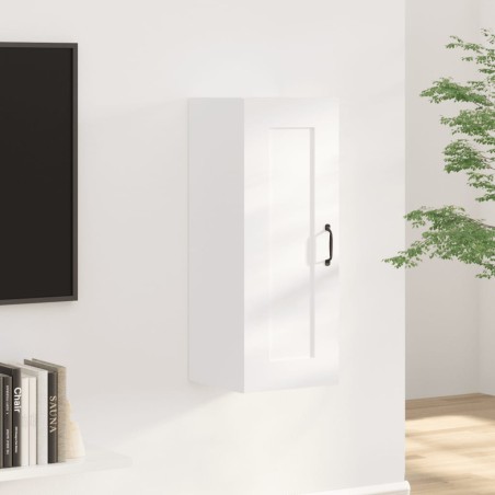 vidaXL Armario colgante de madera contrachapada blanco 35x34x90 cm