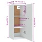vidaXL Armario colgante de madera contrachapada blanco 35x34x90 cm