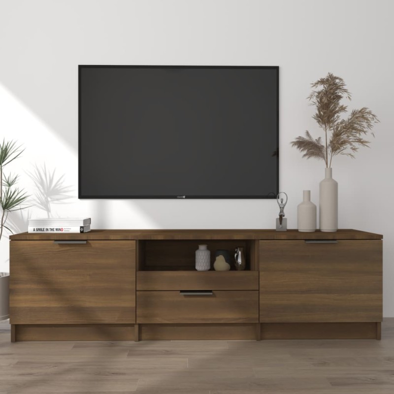 vidaXL Mueble para TV madera contrachapada roble marrón 140x35x40 cm vidaXL Mueble para TV madera contrachapada roble marrón 140x35x40 cm