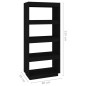 vidaXL Estantería/divisor de espacios madera pino negro 60x35x135 cm vidaXL Estantería/divisor de espacios madera pino negro 60x35x135 cm