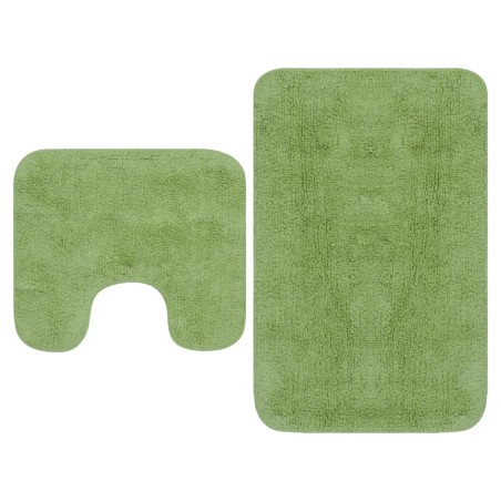 vidaXL Conjunto de alfombrillas de baño de tela 2 piezas verde