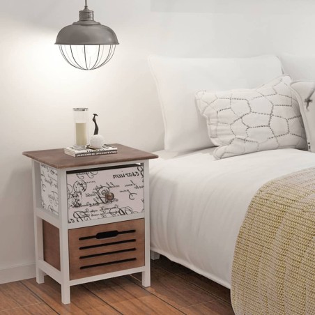 vidaXL Mesita de noche de madera 