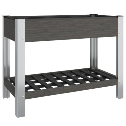 vidaXL Arriate de jardín con estante WPC gris 100x50x75 cm