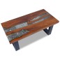 vidaXL Mesa de centro teca y resina 100x50 cm vidaXL Mesa de centro teca y resina 100x50 cm