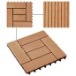 vidaXL Baldosas de porche de WPC 30x30 cm 1 m² color teca 11 unidades vidaXL Baldosas de porche de WPC 30x30 cm 1 m² color teca 11 unidades
