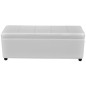 vidaXL Banco largo de almacenamiento de madera blanco vidaXL Banco largo de almacenamiento de madera blanco