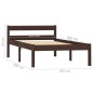 vidaXL Estructura de cama madera maciza pino marrón oscuro 100x200 cm vidaXL Estructura de cama madera maciza pino marrón oscuro 100x200 cm