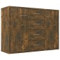 vidaXL Aparador madera contrachapada color roble ahumado 88x30x65 cm vidaXL Aparador madera contrachapada color roble ahumado 88x30x65 cm