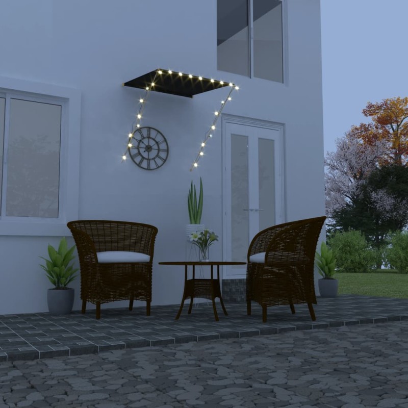 vidaXL Toldo retráctil con LED gris antracita 100x150 cm