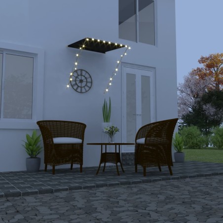 vidaXL Toldo retráctil con LED gris antracita 100x150 cm