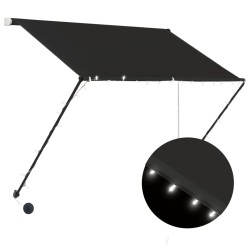vidaXL Toldo retráctil con LED gris antracita 100x150 cm