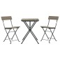 vidaXL Muebles de cafetería plegables 3 piezas ratán sintético gris vidaXL Muebles de cafetería plegables 3 piezas ratán sintético gris