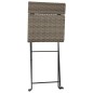 vidaXL Muebles de cafetería plegables 3 piezas ratán sintético gris vidaXL Muebles de cafetería plegables 3 piezas ratán sintético gris