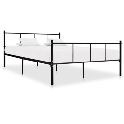 vidaXL Estructura de cama de metal negro 140x200 cm