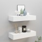 vidaXL Estantes de pared con cajón 2 uds MDF blanco 60x23,5x10 cm vidaXL Estantes de pared con cajón 2 uds MDF blanco 60x23,5x10 cm