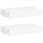 vidaXL Estantes de pared con cajón 2 uds MDF blanco 60x23,5x10 cm vidaXL Estantes de pared con cajón 2 uds MDF blanco 60x23,5x10 cm