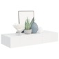 vidaXL Estantes de pared con cajón 2 uds MDF blanco 60x23,5x10 cm vidaXL Estantes de pared con cajón 2 uds MDF blanco 60x23,5x10 cm