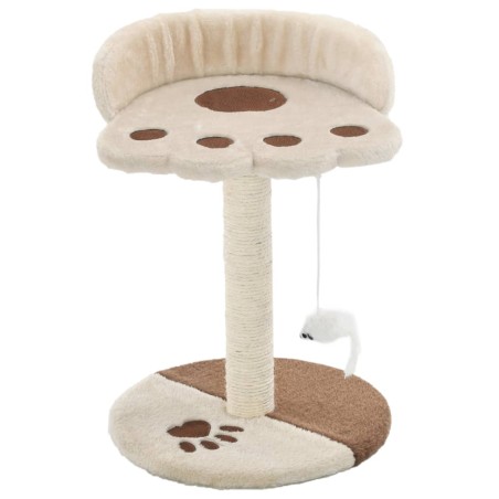 vidaXL Rascador para gatos con poste de sisal 40 cm beige y marrón