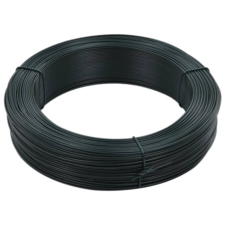 vidaXL Alambre para atar vallas acero verde ennegrecido 250 m 1,4/2 mm