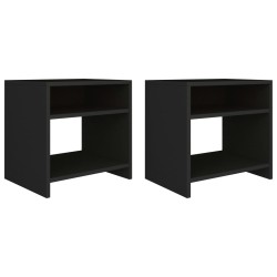 vidaXL Mesitas de noche 2 uds madera contrachapada negro 40x30x40 cm