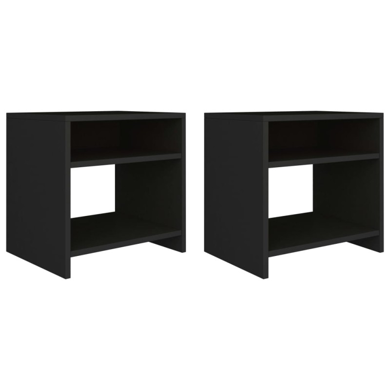 vidaXL Mesitas de noche 2 uds madera contrachapada negro 40x30x40 cm vidaXL Mesitas de noche 2 uds madera contrachapada negro 40x30x40 cm