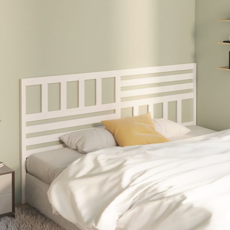 vidaXL Cabecero de cama madera maciza de pino blanco 206x4x100 cm vidaXL Cabecero de cama madera maciza de pino blanco 206x4x100 cm