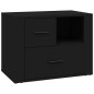 vidaXL Mesita de noche madera contrachapada negro 60x36x45 cm
