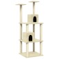 vidaXL Rascador para gatos con postes de sisal color crema 141 cm vidaXL Rascador para gatos con postes de sisal color crema 141 cm