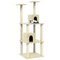 vidaXL Rascador para gatos con postes de sisal color crema 141 cm vidaXL Rascador para gatos con postes de sisal color crema 141 cm