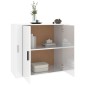 vidaXL Aparador de madera contrachapada blanco brillante 80x33x70 cm vidaXL Aparador de madera contrachapada blanco brillante 80x33x70 cm