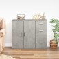 vidaXL Aparador de madera contrachapada gris hormigón 91x29,5x75 cm