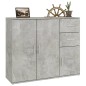 vidaXL Aparador de madera contrachapada gris hormigón 91x29,5x75 cm