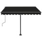 vidaXL Toldo de pie retráctil manual gris antracita 300x250 cm