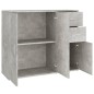 vidaXL Aparador de madera contrachapada gris hormigón 91x29,5x75 cm