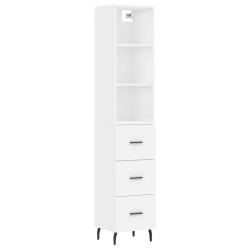 vidaXL Aparador alto madera contrachapada blanco 34,5x34x180 cm