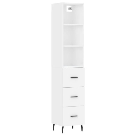 vidaXL Aparador alto madera contrachapada blanco 34,5x34x180 cm