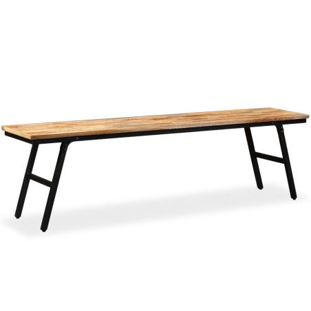 vidaXL Banco de madera de teca reciclada y acero 160x35x45 cm