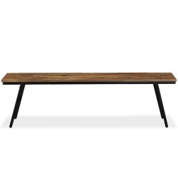 vidaXL Banco de madera de teca reciclada y acero 160x35x45 cm