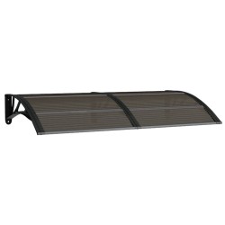 vidaXL Marquesina de puerta policarbonato negro 150x80 cm