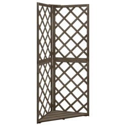 vidaXL Enrejado de esquina madera maciza de abeto gris 50x50x145 cm