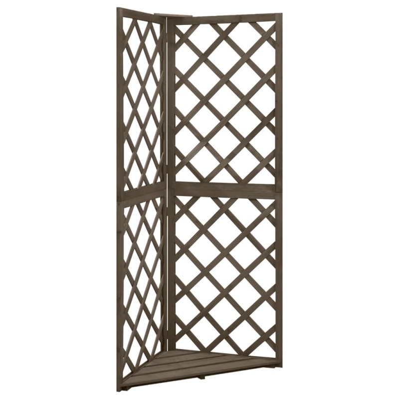 vidaXL Enrejado de esquina madera maciza de abeto gris 50x50x145 cm vidaXL Enrejado de esquina madera maciza de abeto gris 50x50x145 cm