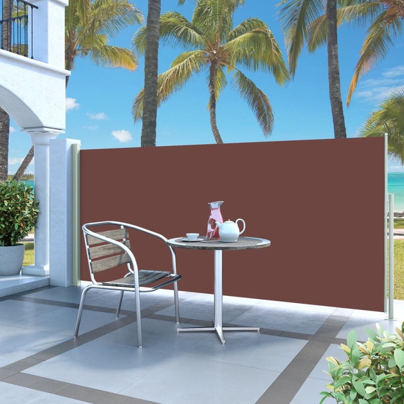 vidaXL Toldo lateral retráctil de jardín marrón 140x300 cm vidaXL Toldo lateral retráctil de jardín marrón 140x300 cm