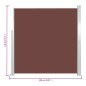 vidaXL Toldo lateral retráctil de jardín marrón 140x300 cm vidaXL Toldo lateral retráctil de jardín marrón 140x300 cm