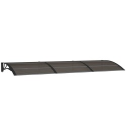 vidaXL Marquesina de puerta policarbonato negro 300x100 cm