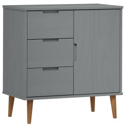 vidaXL Aparador MOLDE madera maciza de pino gris 76,5x40x80 cm